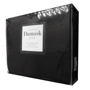 new BLACK Charter Club 550 TC Cotton TWIN XL Sheet Set fits 17" Deep for DORM